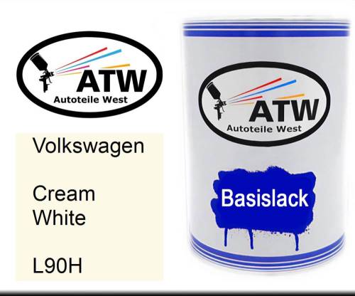 Volkswagen, Cream White, L90H: 500ml Lackdose, von ATW Autoteile West.